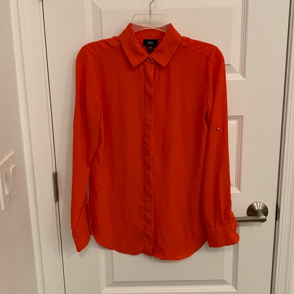 Mossimo womens button down in orange xs